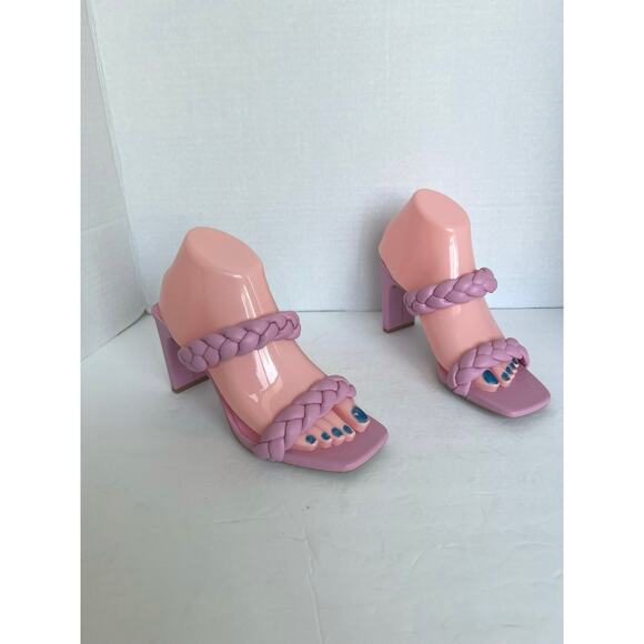 NWOT SODA Braided Strap Square Toe Sandal Pink
Vegan Leather Dressy High Heels 7 - Picture 3 of 16